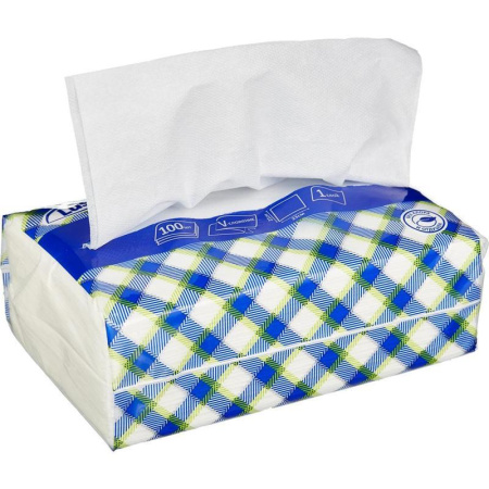 Салфетки бумажные Luscan NonStop 21x33 см белые 1-слойные 100 штук в упаковке