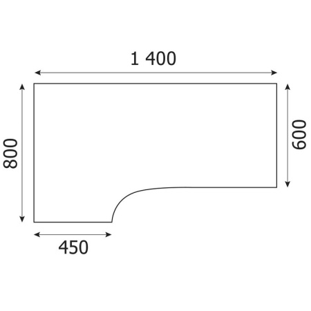 Стол эргономичный Канц левый (венге, 1400х800х750 мм)