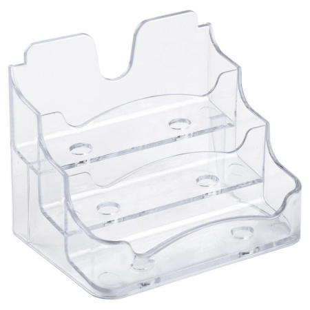 Подставка настольная для визиток 3 отделения односторонняя 102х70 мм Подставка настольная для визиток 3 отделения односторонняя 102х70 мм