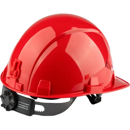 Каска защитная TOPFORT Стандарт 203 красная с храповым механизмом