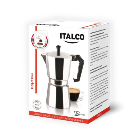 Кофе в зернах Italco Arabica Brazil 90 г + Кофеварка Italco Express (промоупаковка)