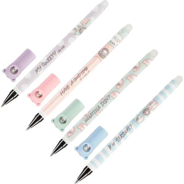 Ручка гелевая со стираемыми чернилами M&G So Many Cats синяя  (толщина линии 0.35 мм, AKPC5277)