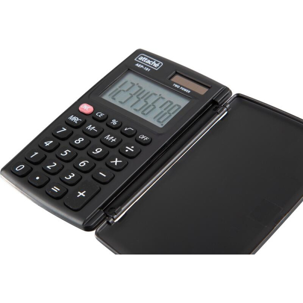 Калькулятор карманный Attache AEP-101 8-разрядный черный 104x63x11 мм