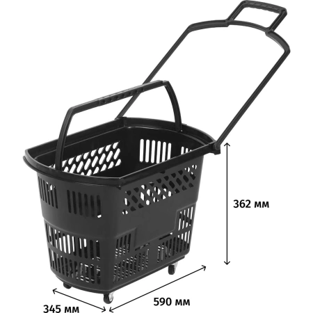 Корзина-тележка Комус Мебель B35C.ECO.BL.BL пластик чёрный
