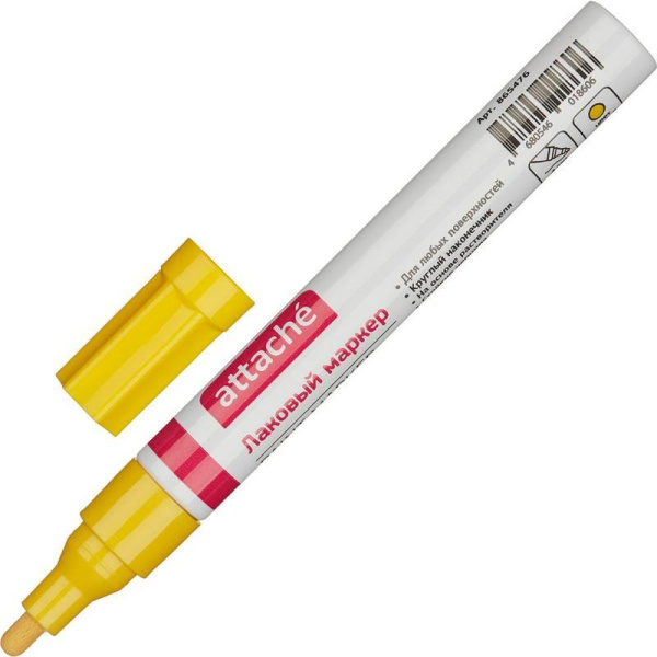 Маркер промышленный Attache для универсальной маркировки желтый (4 мм)