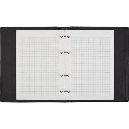 Бизнес-тетрадь Attache А5 160 листов черная в клетку на кольцах (165х215  мм) Бизнес-тетрадь Attache А5 160 листов черная в клетку на кольцах (165х215  мм)