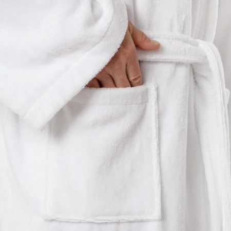 Халат велюровый Luscan размер 58 (4XL) белый