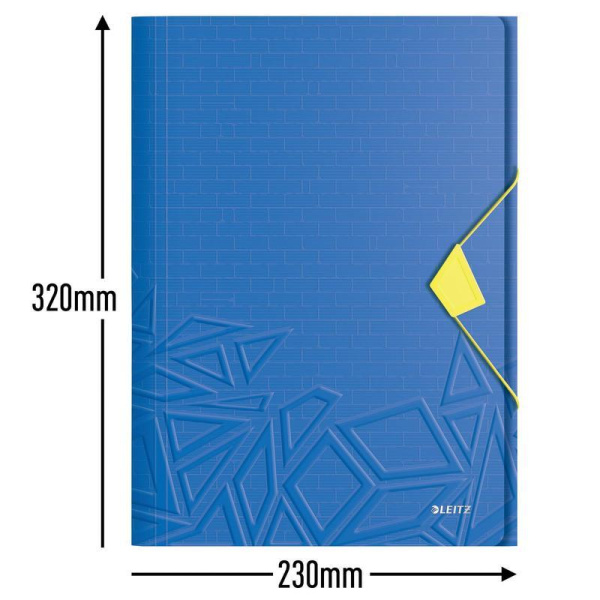 Папка на резинках Leitz Urban Chin A4 2 мм пластиковая до 150 листов синяя (толщина обложки 0.5 мм)