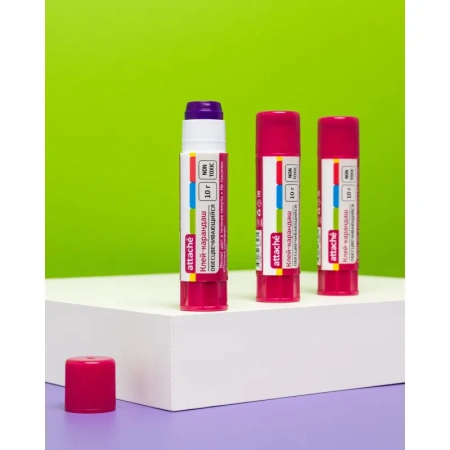 Клей-карандаш Attache 10 г (исчезающий цвет)