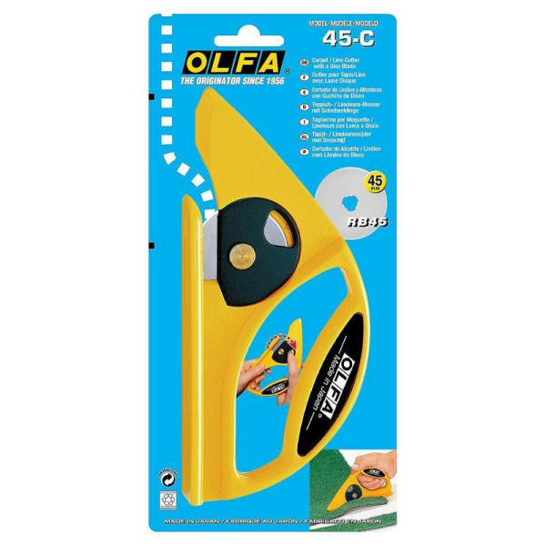 Нож строительный дисковый Olfa OL-45-C для напольных покрытий (диаметр  лезвия 45 мм)