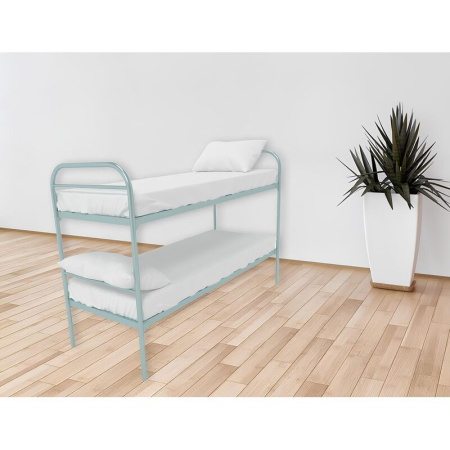 Кровать двухъярусная Бюджет + металлическая (серый, 809х1350х1966 мм)