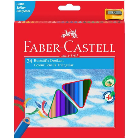 Карандаши цветные Faber-Castell 24 цвета трехгранные с точилкой