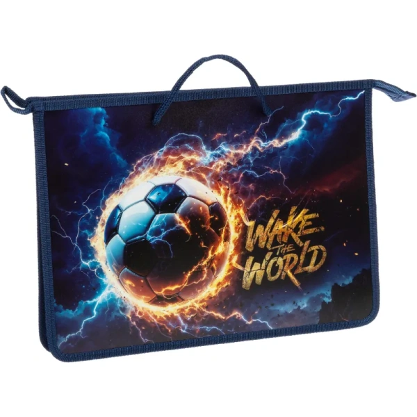 Папка для тетрадей Оникс Огненный мяч А4 с 1 отделением на молнии с  ручками