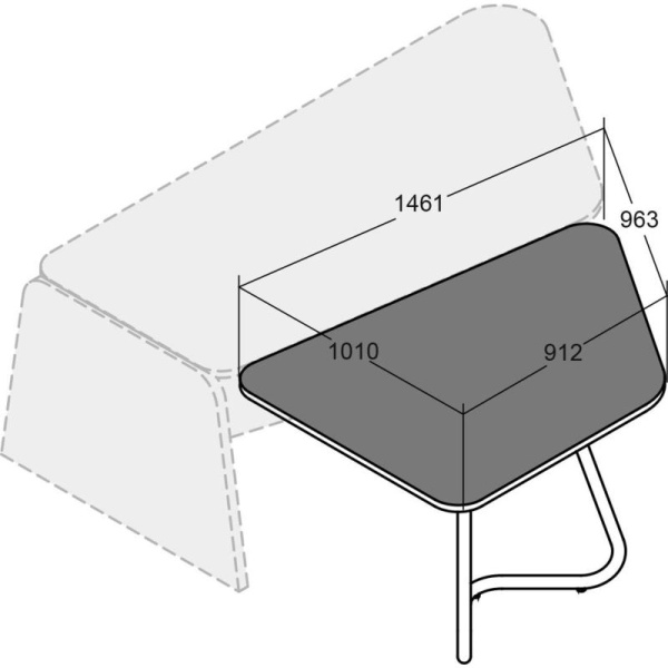 Брифинг-приставка к столу Linkor 147B002 левый (дуб чарльстон/белый,  1397х984х753 мм)