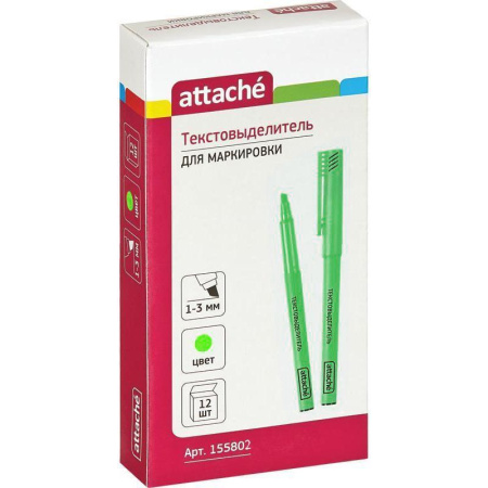 Текстовыделитель Attache зеленый (толщина линии 1-3 мм)