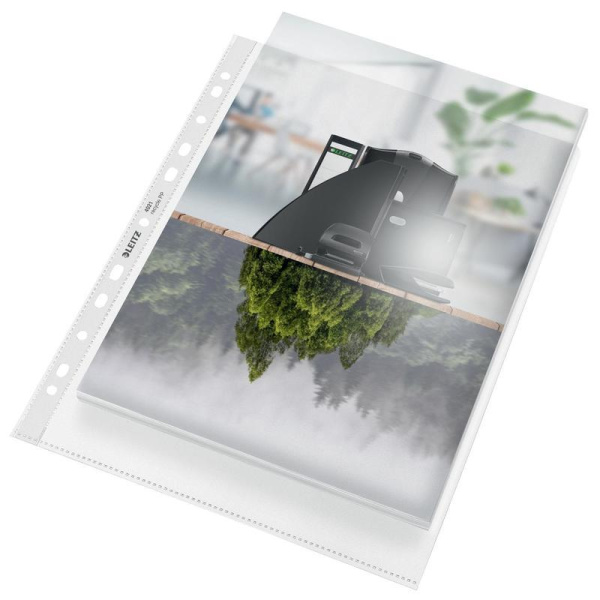 Файл-вкладыш Leitz Re:Сycle Maxi A4 100 мкм прозрачный гладкий 25 штук в упаковке