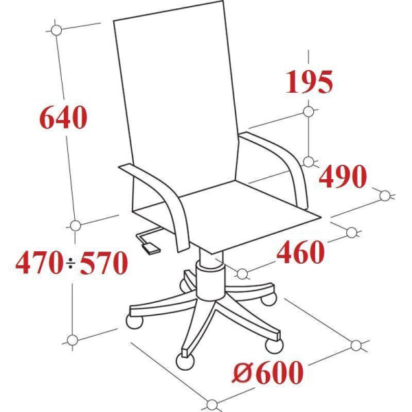 Кресло для руководителя Chairman 610 черное (искусственная  кожа/сетка/ткань, металл)