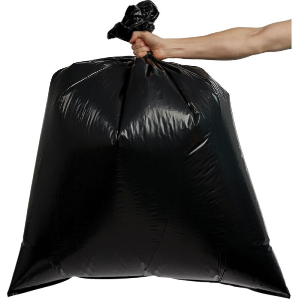 Мешки для мусора Удачные Супер 180 л черные (ПВД 45 мкм, 10 штук)