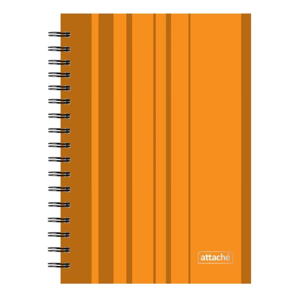 Бизнес-тетрадь Attache Concept А5 120 листов оранжевая в клетку на спирали (155х202 мм)