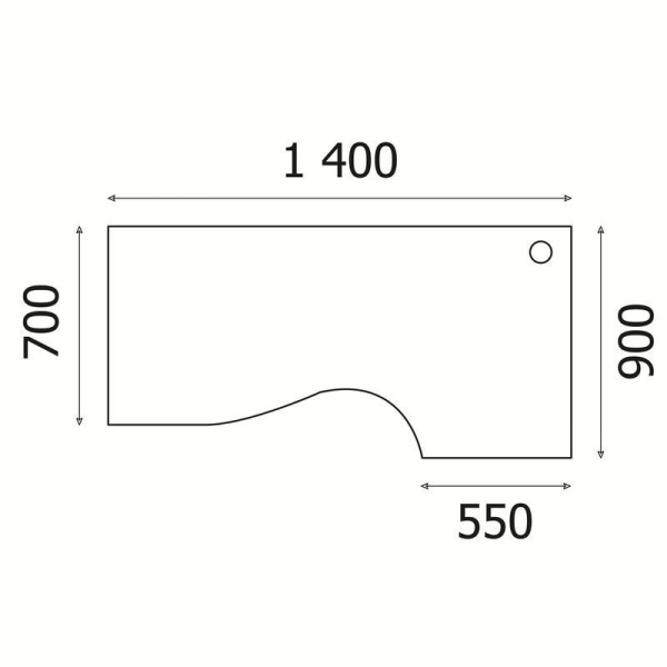 Стол эргономичный Vita V-1.5 левый (темная сосна лоредо, 1400x900x750 мм)