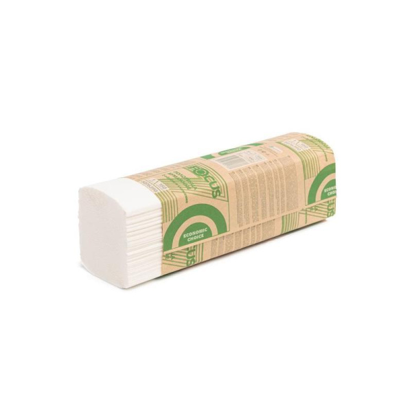 Полотенца бумажные листовые Focus Economic Eco Z-сложения 1-слойные 30  пачек по 150 листов