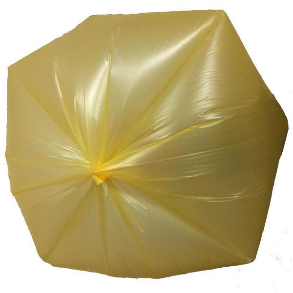Мешки для мусора на 35 л Luscan желтые (ПНД, 8 мкм, в рулоне 30 штук,  48х58 см)