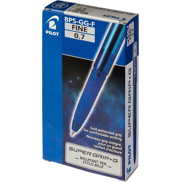 Ручка шариковая масляная Pilot Super Grip G BPS-GG-F-L синяя (толщина линии 0.22 мм)