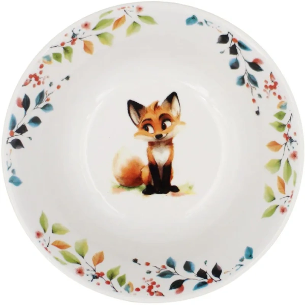 Салатник фарфоровый Дулевский фарфоровый завод Круглый Лисичка 14.7 см  360 мл разноцветный (40 штук в упаковке)