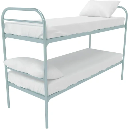 Кровать двухъярусная Бюджет + 2 металлическая (серый, 809х1350х1966 мм)