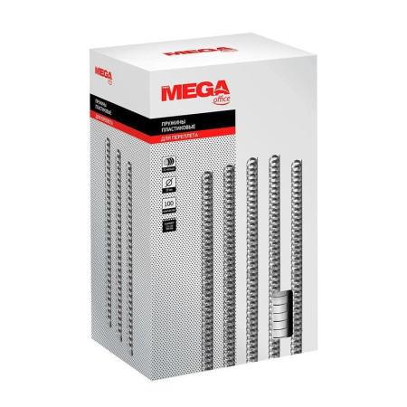 Пружины для переплета пластиковые ProMega Office 19мм белые 100шт/уп.