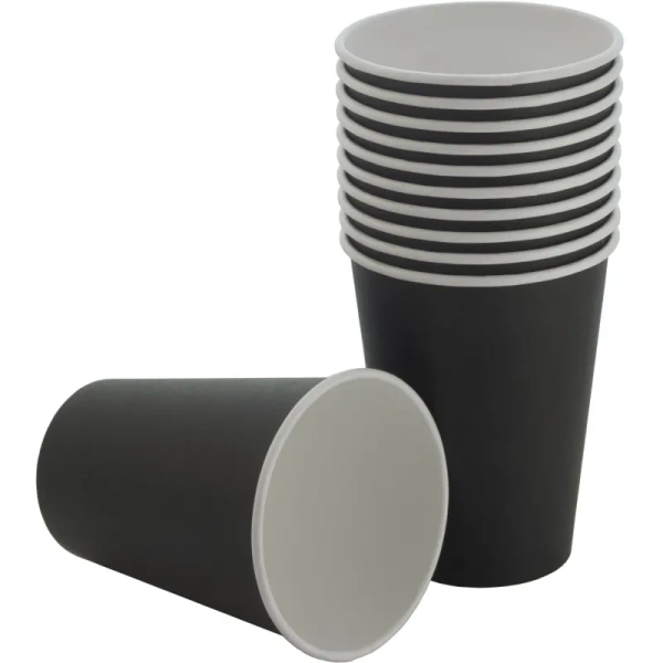 Стакан одноразовый бумажный 300/430 мл черный 800 штук в упаковке