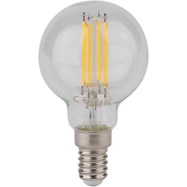 Лампа светодиодная Osram 5 Вт E14 (Р, 2700 К, 520 Лм, 220 В,  4058075230415)