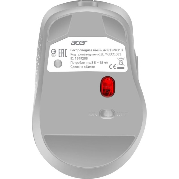 Мышь беспроводная Acer OMR310 светло-серая (ZL.MCECC.033)