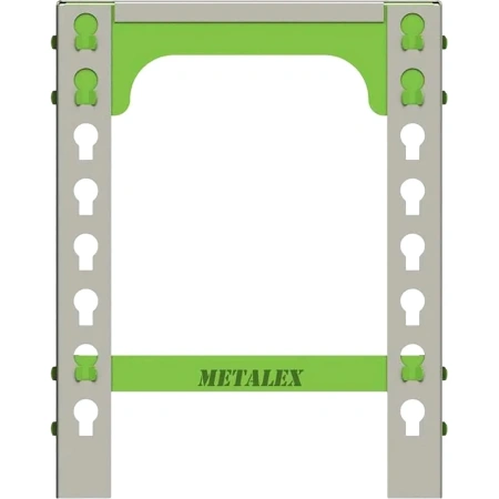 Скамья для раздевалок зелёный/серый (сталь окрашенная, 800х450х350 мм)