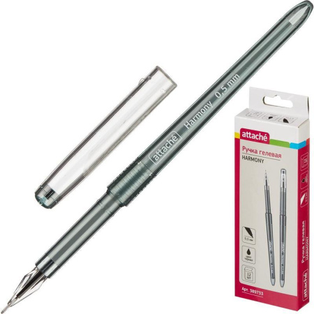 Ручка гелевая Attache Harmony черная (толщина линии 0,3 мм)