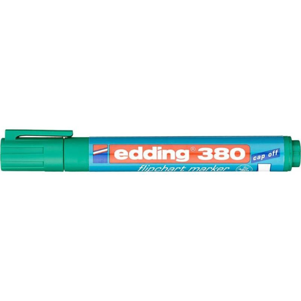 Маркер для флипчартов Edding E-380/4 cap off, зеленый, 2,2 мм