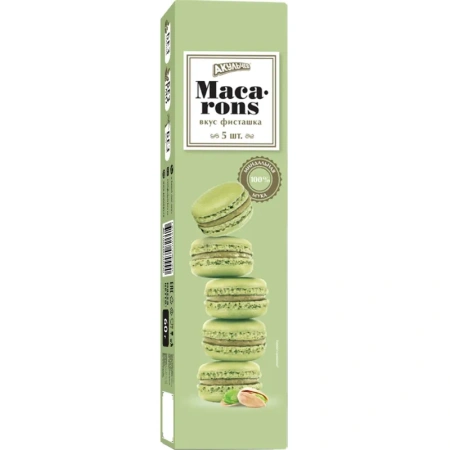 Пирожное Акульчев Макарон миндальное со вкусом фисташки 60 г