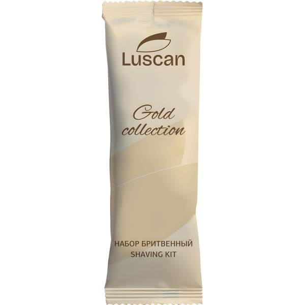 Набор бритвенный Luscan Gold Collection флоу пак (крем для бритья - 1  шт, станок - 1 шт, 200 штук в упаковке)