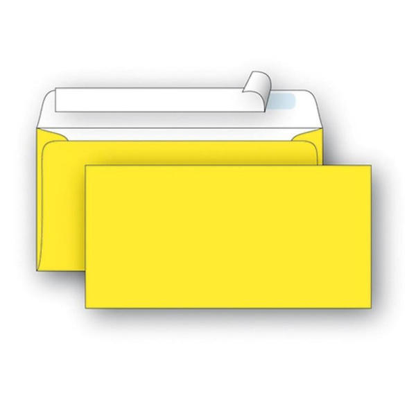 Конверт почтовый Packpost Пинья E65 (110x220 мм) желтый удаляемая лента (50 штук в упаковке)
