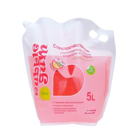 Жидкость стеклоомывающая Bubble Gum летняя 5 л дой-пак Жидкость стеклоомывающая Bubble Gum летняя 5 л дой-пак