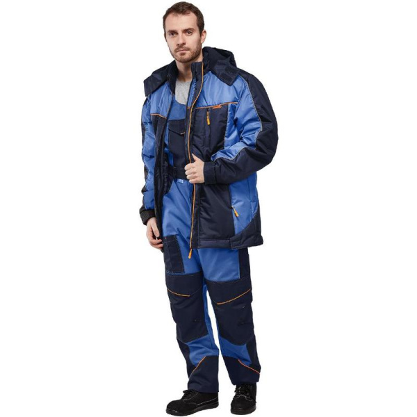 Куртка рабочая зимняя мужская Nайтстар Алькор с СОП синяя (размер 60-62,  рост 182-188)