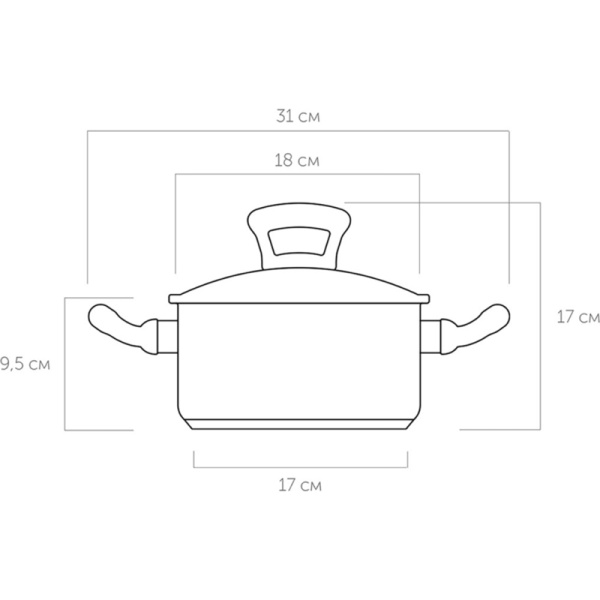 Кастрюля Nadoba Vikki 2.3 л нержавеющая сталь с крышкой