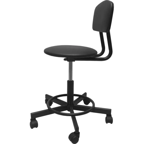 Стул лабораторный Easy Chair 231PPU РС97/РС12 с опорой для ног черный   (экокожа, металл)