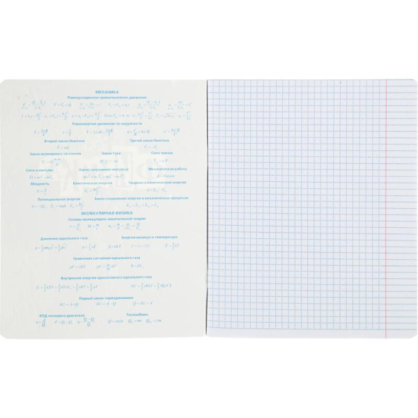 Тетрадь предметная по физике №1 School Панк А5 48 листов разноцветная в  клетку УФ-сплошной глянцевый лак