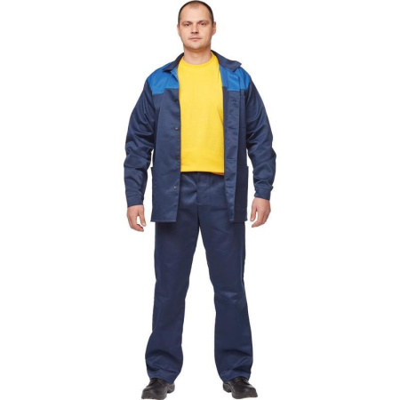 Костюм рабочий летний мужской л16-КБР синий/васильковый (размер 56-58, рост 158-164)