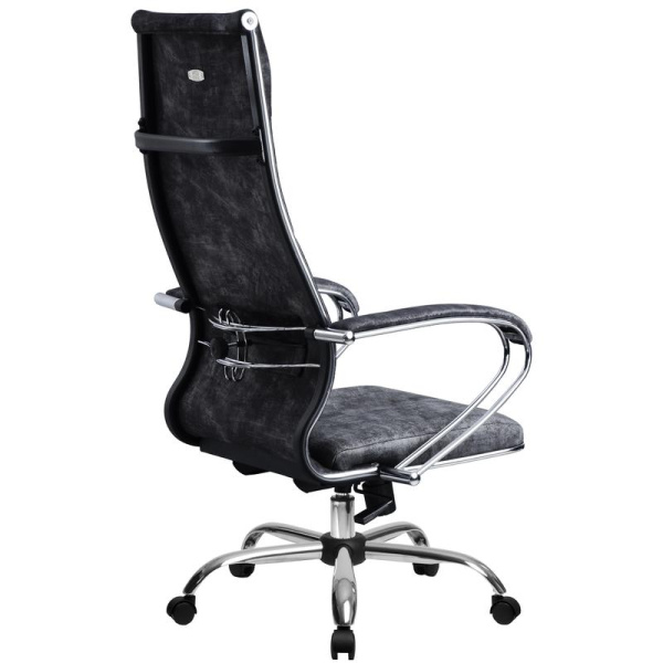 Кресло для руководителя Метта L 1m 42 Bravo 118/003 темно-серое (ткань,  металл)