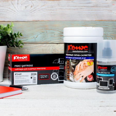 Набор Комус для очистки широкоформатных экранов (+ салфетка из микрофибры)