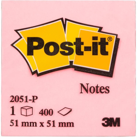 Стикеры Post-it 51х51 мм розовые пастельные 400 листов