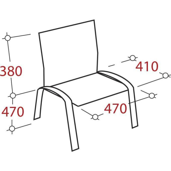 Стул офисный Easy Chair Изо красный (пластик, металл черный)