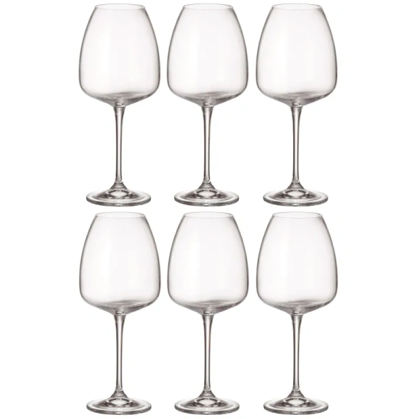 Набор бокалов для красного вина Crystal Bohemia Anser стеклянные 610 мл   (6 штук  в  упаковке)